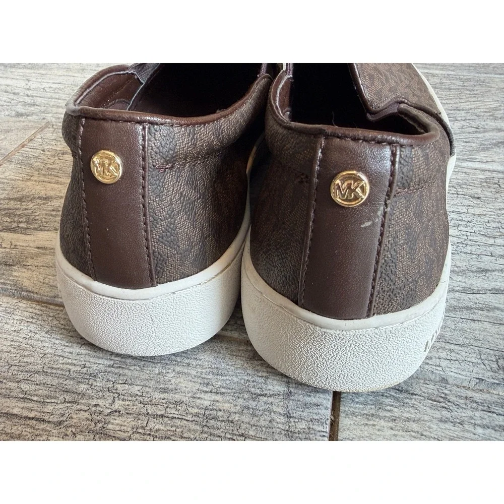 Michael Kors Keaton‎ Slip On Sneakers 9 MK Monogram Flats Womens Shoes Loafers